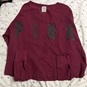 PINK cropped waffle top